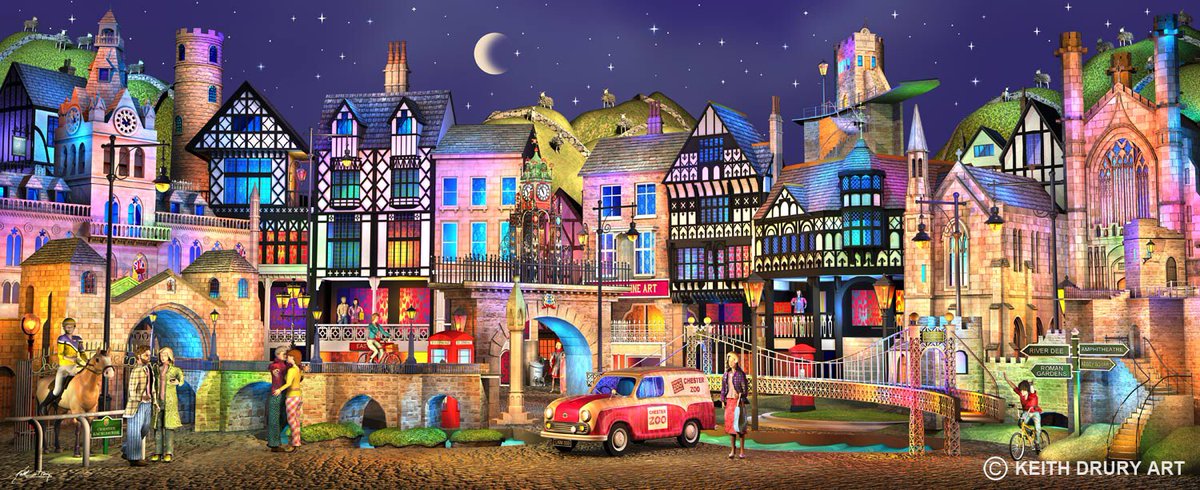 'Chester Way Starlight' by Keith Drury. Hand Signed Limited Edition. Available via website or call into the gallery to view #art #chester RT