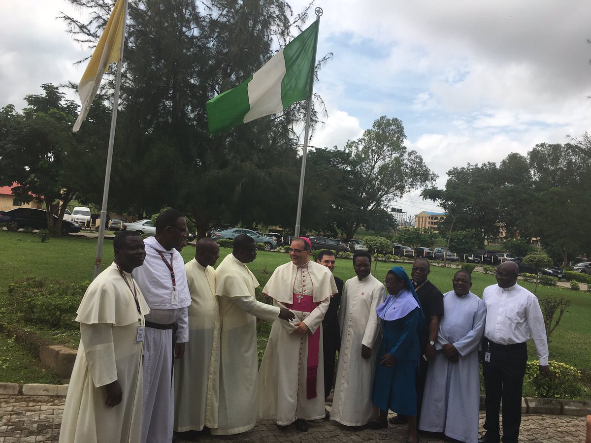CCFNigeria's tweet photo. H.E Most. Rev. Antonio Guido Filipazzi, encourages CSN staff to continue performing their duties as vocation &amp; as disciples of Jesus Christ https://t.co/9UUbQqIFG9