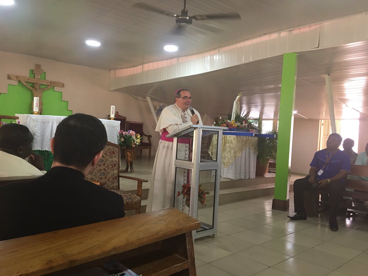 CCFNigeria's tweet photo. H.E Most. Rev. Antonio Guido Filipazzi, encourages CSN staff to continue performing their duties as vocation &amp; as disciples of Jesus Christ https://t.co/9UUbQqIFG9