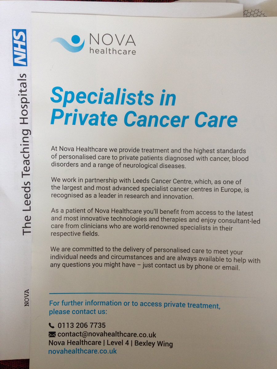 Ali_Schofield's tweet image. Disgusted to receive this with my appointment letter for NHS palliative chemo @NovaHealthLeeds @Jeremy_Hunt @JonAshworth @jeremycorbyn