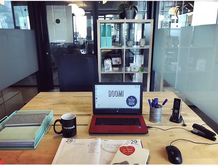 LauraForsythTTB's tweet photo. All set up in our new Amsterboomer office ready for our newest addition to join the Talent boom family next week 😆 @thetalentboom https://t.co/h0OcGRc60V