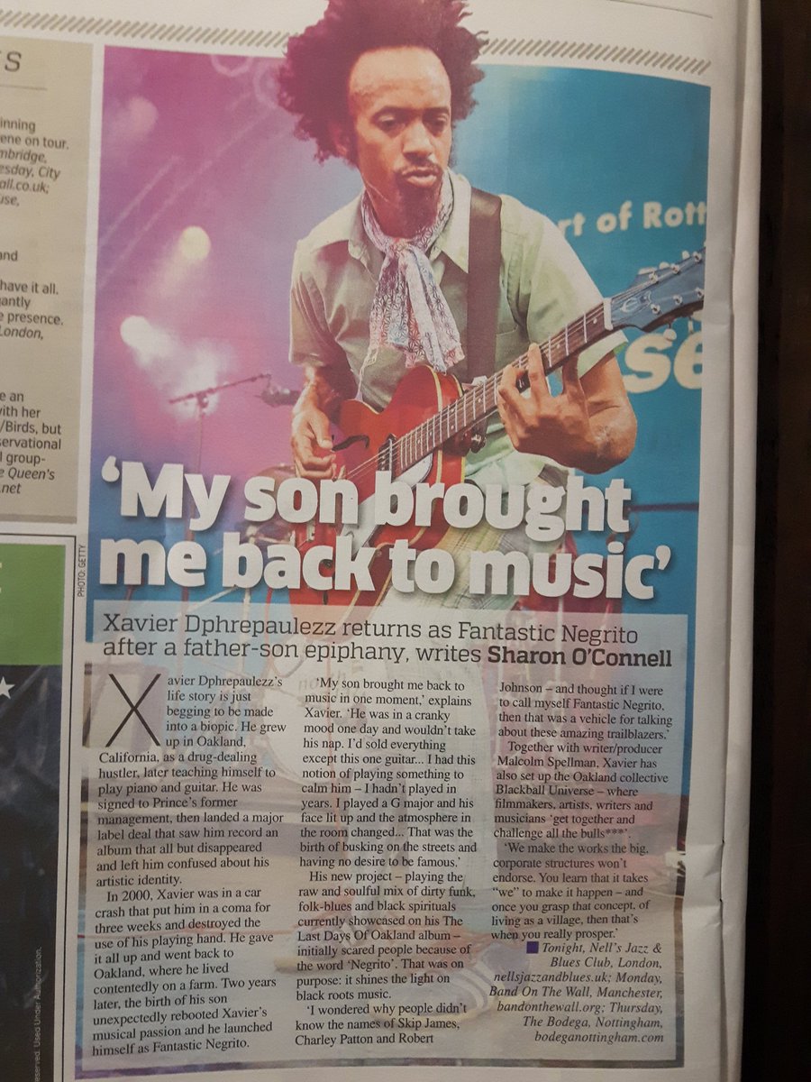 @MusicNegrito
Article in free newspaper in tubestations