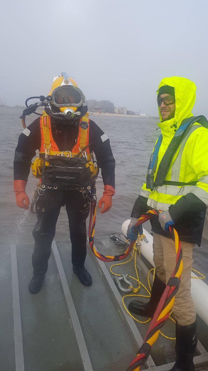 Maritech_group's tweet photo. @Maritech_group Commercial Dive Team at work. Staying warm in #Alaska. #Subsea #SubseaEngineering #Diving https://t.co/ZY1DgCO0d1