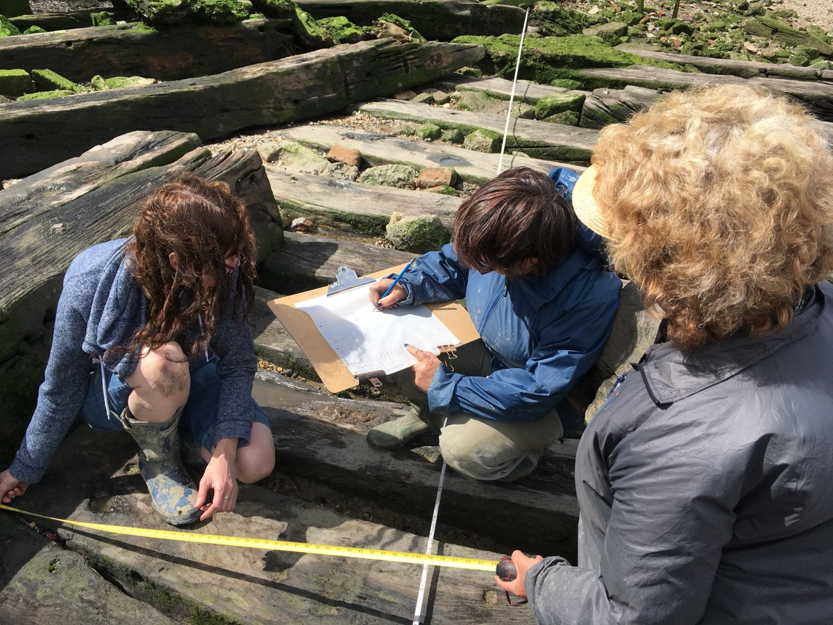 ThamesDiscovery's tweet image. The FROG are hard at work recording the ships' timbers (and we have a TaDPole with us today too!) #dayofarch