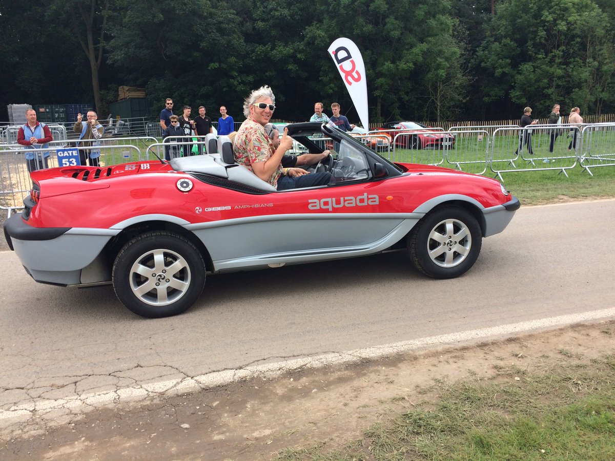 GibbsAmphibians's tweet photo. Gibbs #Aquada lines up for a run with @TheEddChina at the great @Carfestevent 
#Carfest #Gibbs #Amphibian #Festival #cars https://t.co/M9Us9h8lBx