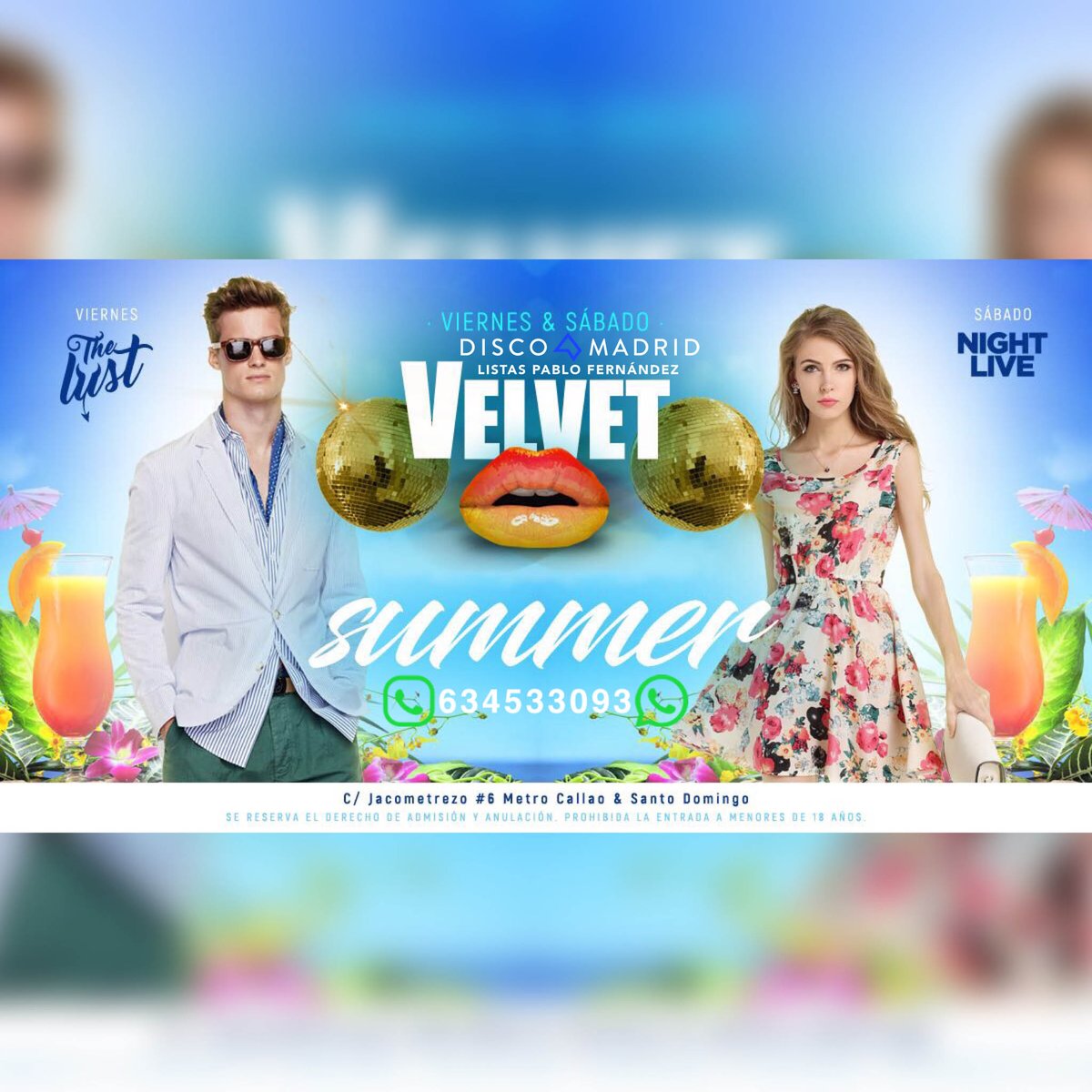 Discomadrid's tweet photo. La discoteca Velvet abre todos los viernes y sábados de este verano. ¿Te vienes a le mejor fiesta del Madrid centro? https://t.co/D2qUS4oINY https://t.co/jSTO7DpOR7