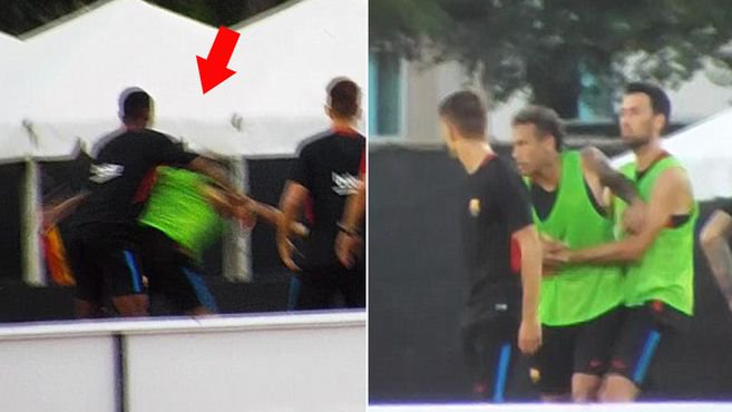 MARCAinENGLISH's tweet photo. Images show Neymar storming out of training after clashing with Nelson Semedo.

What's going on at Barcelona?
👇👇👇
https://t.co/ShAX3cAmH0 https://t.co/1CJwpRTsid