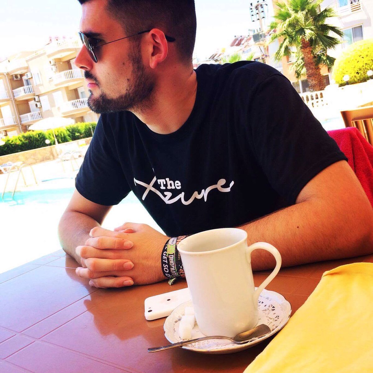 Ooooo What's George wearing? We've been busy. Big announcements coming soon... #isthatmerch? #azureontour #newtunes #EP #doomedlittleflower