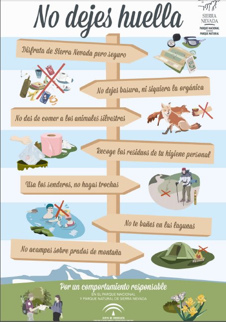 JuntaGranada's tweet photo. La campaña 'No dejes huella' se reinicia este fin de semana para fomentar comportamiento respetuoso en el espacio natural de #SierraNevada https://t.co/w7K57wIdd8