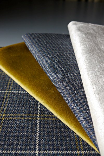 Hebrides Check Navy, Houndstooth Navy with Genoa Gold and Wicklow Silver-Find thousands of possible combinations <a href="/Lucanfabrics/">Lucan Fabrics</a> #dreamfabrics