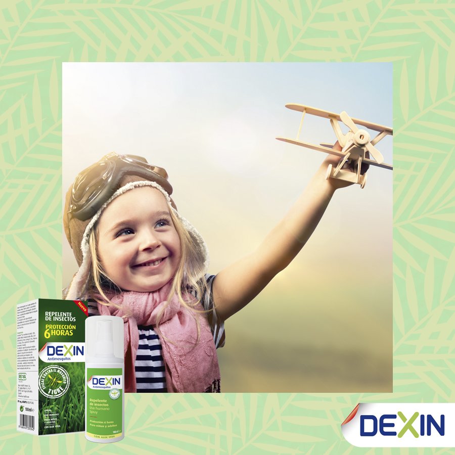 6h de protección frente a los mosquitos para toda la familia con el Repelente de Insectos #DEXIN con citriodiol y aloe vera.