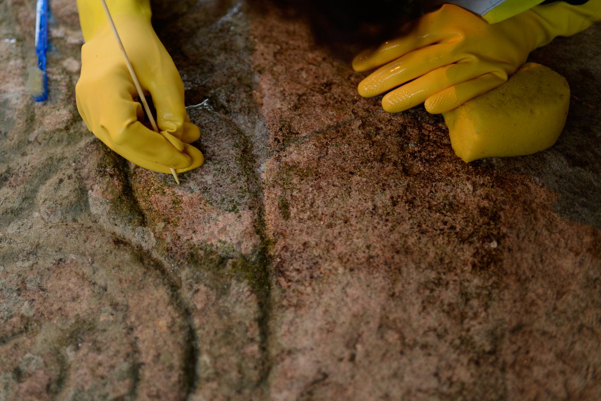 SpectrumDH's tweet image. On the #dayofarch, we look back to March, when we excavated these #pictishstones. We're now working on their #conservation! #inverurie