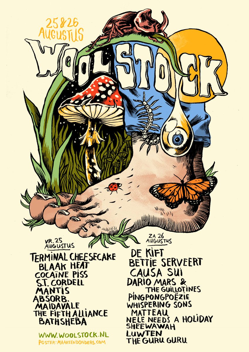 First show after our holiday break, August 25th at #Woolstockfestival, Tilburg with #Bathsheba, #cocainepiss, #blaakheat and more. #metal