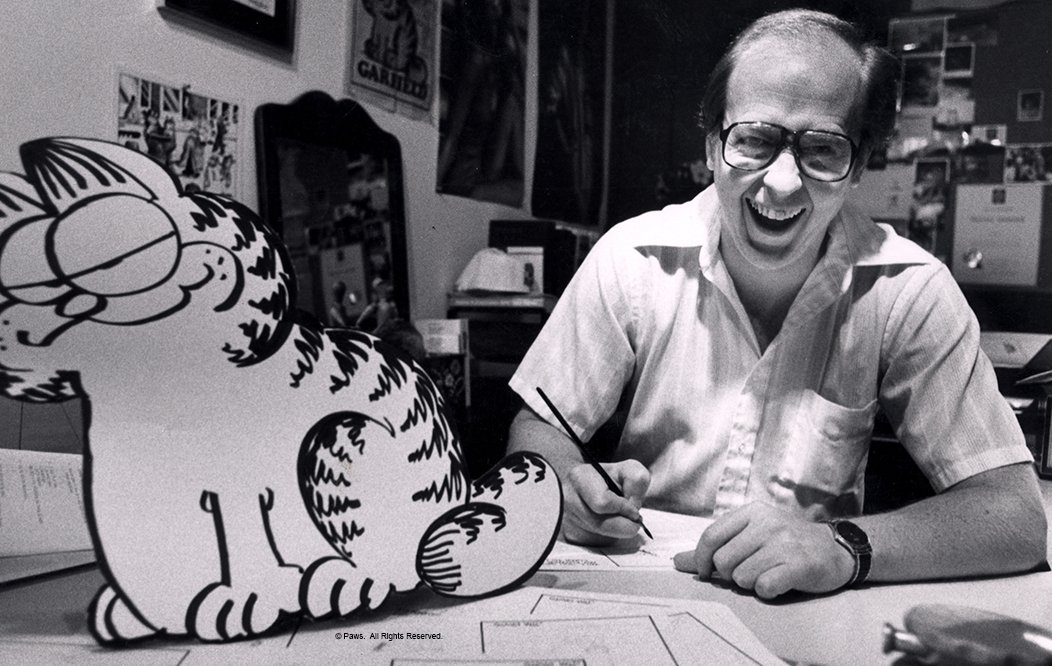 Garfield's tweet photo. Happy birthday, Jim Davis. Remember Jim, aging is inevitable...maturing is optional. #HappyBirthdayJimDavis #youisold https://t.co/gAamozUnHx