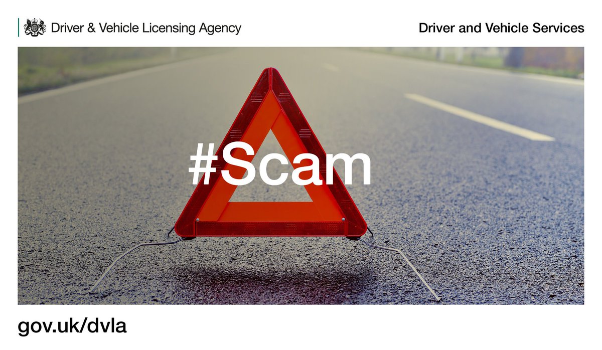 DVLAgovuk's tweet photo. Beware of scams asking you to provide your personal details and confirm credit card details https://t.co/QB6om3r6XC https://t.co/7IUkcu8prn