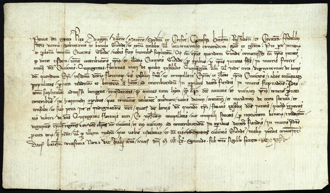 arxiu_gi's tweet photo. #taldiacomavui 1362 Pere III ordenà que s'obligués el clergat a pagar els 500 sous promesos pel bisbe per a la nova muralla de la ciutat https://t.co/nmshYENssA