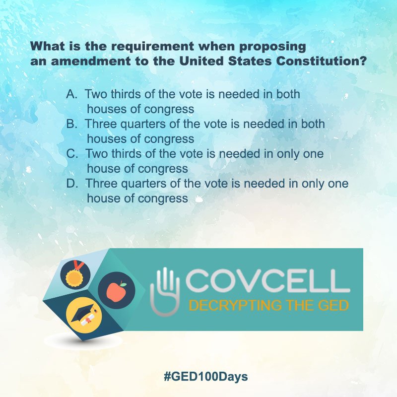 onsegoprep's tweet image. Practice Questions #GED Social Studies: Amending the Constitution covcell.com/amending-const…  #GEDClass #Covcell #GetYourGED #AdultEdu