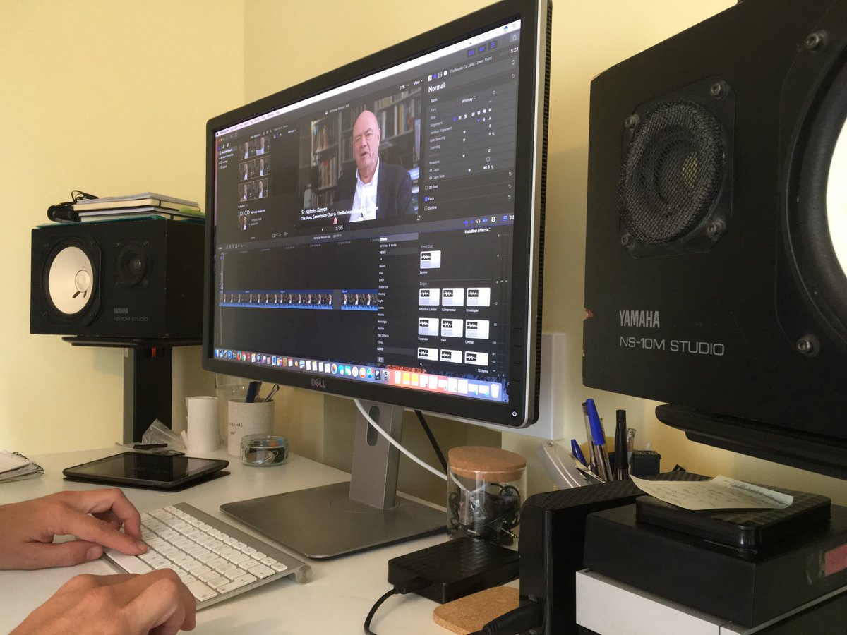 Editing my interview with friendly <a href="/NickRKenyon/">Nicholas Kenyon</a> for @musiccommiss - inquiring into supporting and sustaining musical progression for all