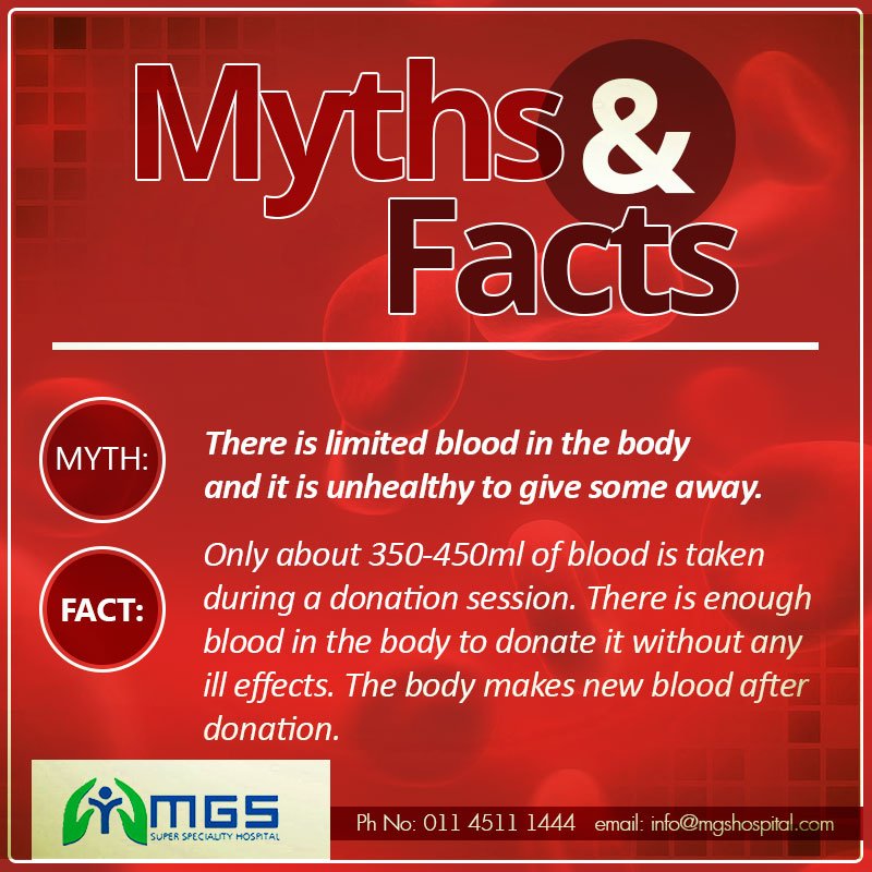 MGSCMO1's tweet photo. Myths and facts about #blooddonation 
#MgsHospital #DonateBlood #SaveLife https://t.co/GZRnw1waTC