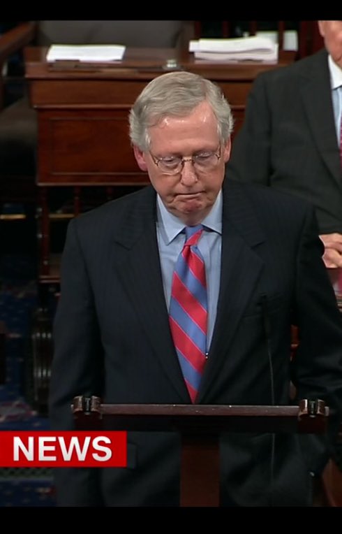 MikeIozzia's tweet photo. This look of defeat on Mitch McConnell's racist and horrible face is amazing to see #GOPdefeat https://t.co/etCDZlXE03