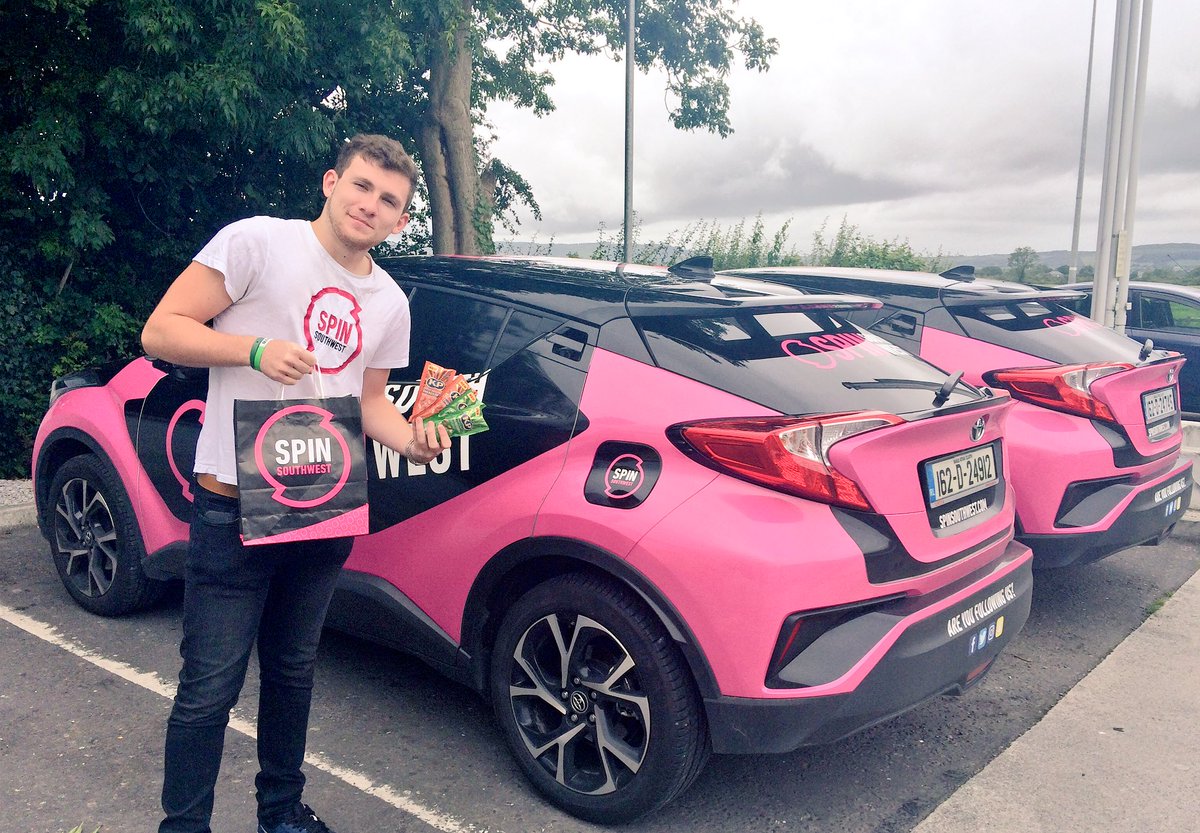 SPINSouthWest's tweet photo. Catch the #SPINIs right now in Newcastle West with loads of goodies from KP Nuts 🎁 #KPOneLiners #KPOnTheGo https://t.co/nZyFH9AK8U