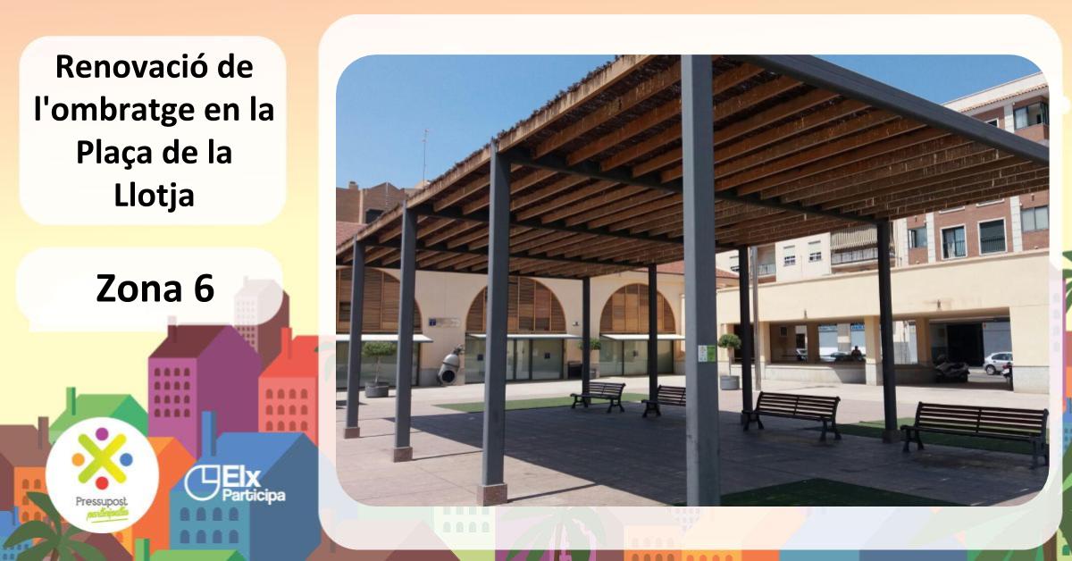 A la zona 6 del #PressupostParticipatiu ja s'ha renovat l'ombratge de la Pl. de la Llotja, una de les propostes ciutadanes triades en 2016.