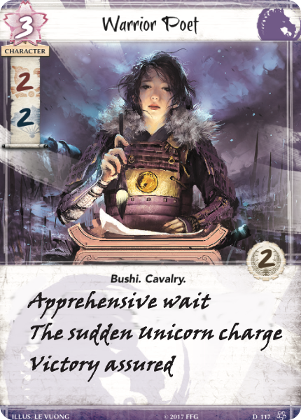 TheUnwiseMonkey's tweet photo. Apprehensive wait
  The sudden Unicorn charge
  Victory assured
  #L5RHonored https://t.co/J4gHgB6H63