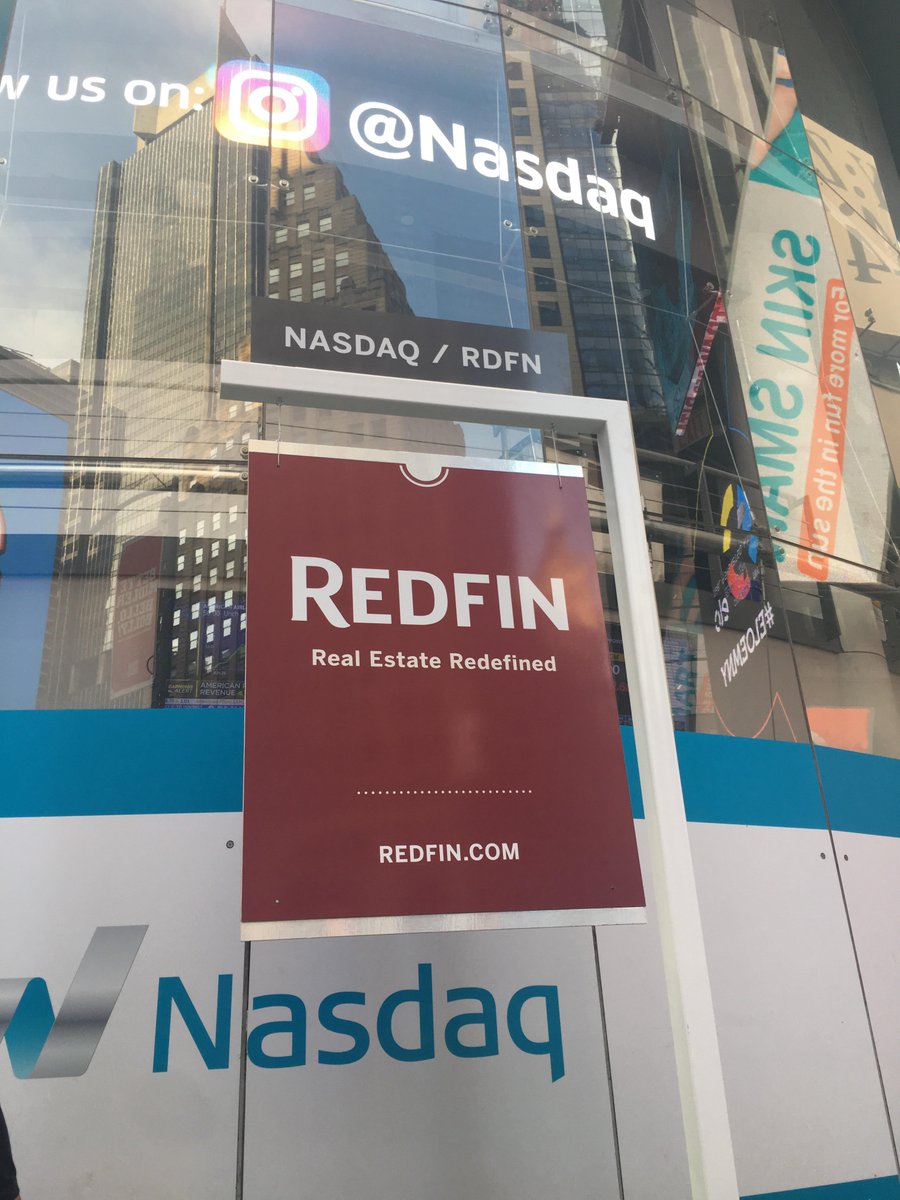 Redfin's tweet photo. Arriving at Nasdaq to celebrate Redfin's IPO! Join in the celebration today using the hashtags #RedfinIPO #OneRedfin $RDFN https://t.co/8zMwLLewKN