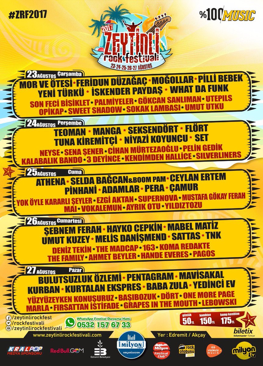 EdremitBelediye's tweet photo. Çok RT çok şans❗️

Bu tweeti RT'leyen 3 kişiye Zeytinli Rock Festivali için kombine➕kamp bileti belediyenizden hediye.🤘

#ZRF2017 💯Müzik https://t.co/OQ0uM49rl9