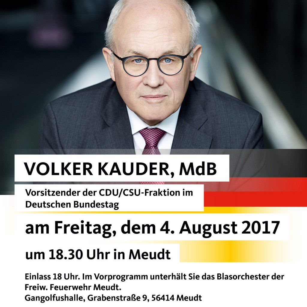 DrAndreasNick's tweet photo. Offizieller Wahlkampf-Auftakt im Wahlkreis 204 mit Volker Kauder in Meudt #nick2017 @cduwesterwald @cdurlp @cducsubt https://t.co/Hp6oHhfVPn