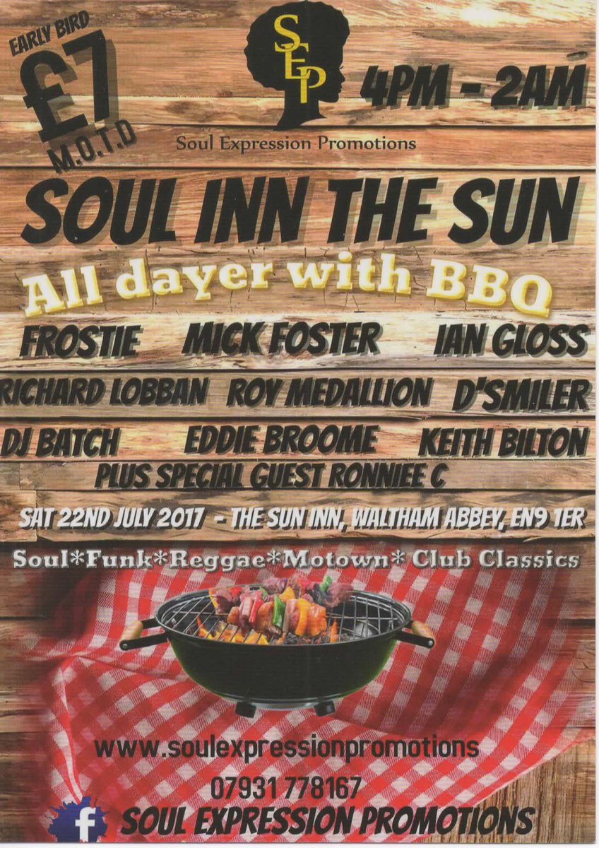 SoundFusionRad's tweet photo. Soul Expression Promotions Sat 22nd July 2017 @SoulExpressionz tickets call 07931 778 167 See Flyer.for details https://t.co/YXm5b72oFd