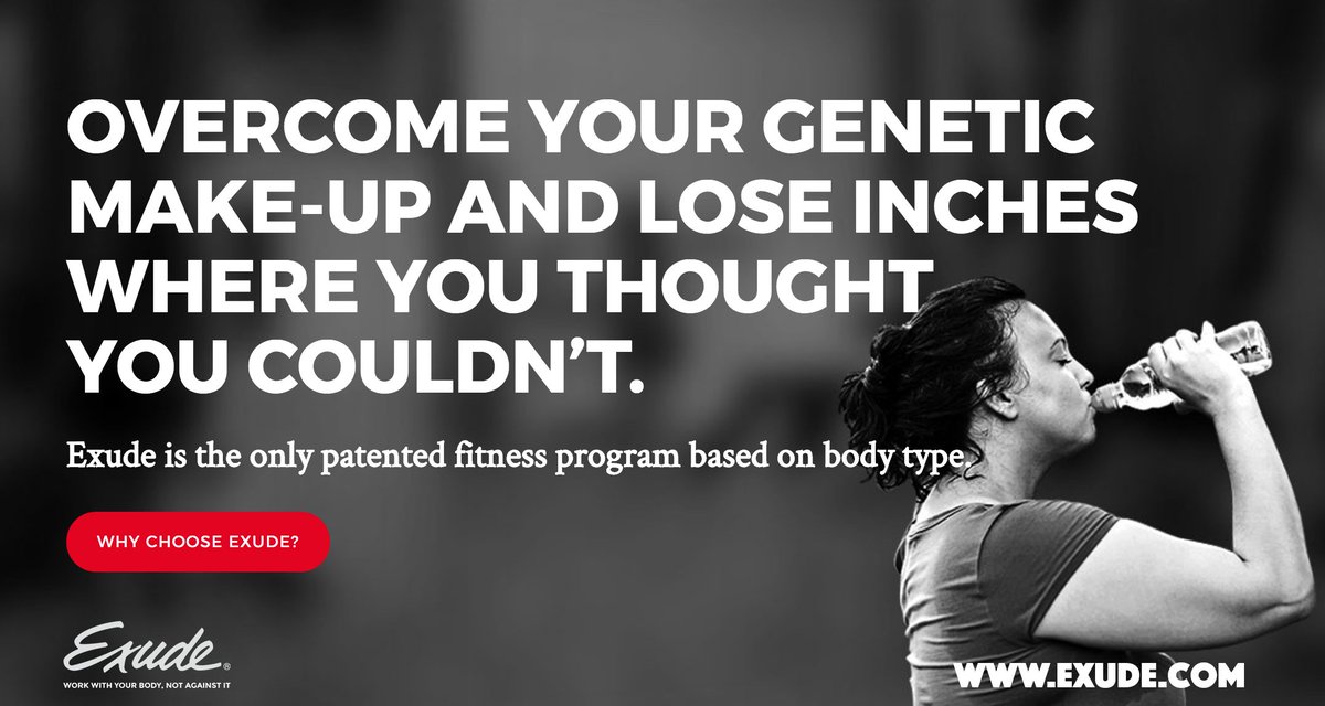 ExudeFitness's tweet photo. Overcome your genetics & lose inches with a tailor-made #workout for your #bodytype - #escapeyourshape & overcome your #fitness obstacles! https://t.co/a2Ir5e2uF3
