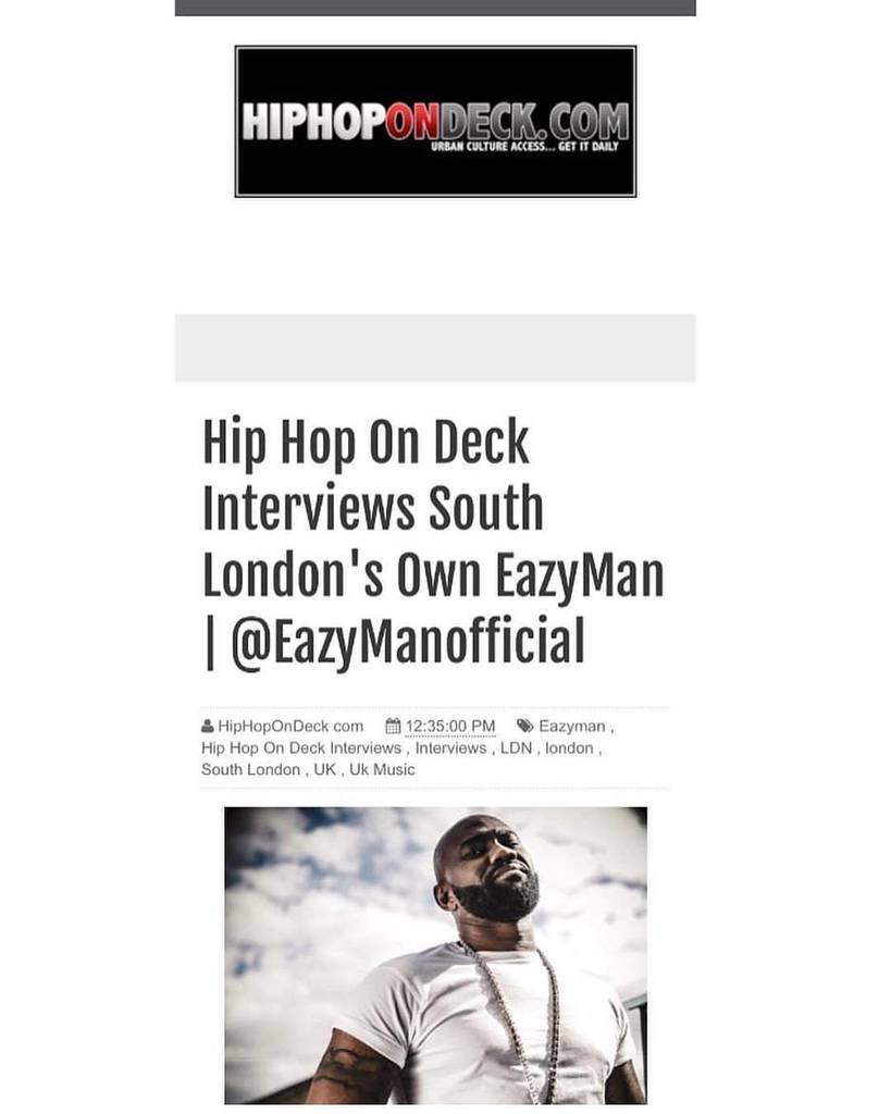 Hiphopondeckcom's tweet photo. Via @EazyManofficial... Go check out my interview with @hiphopondeckcom #EazyStreet #GoGetterMusic #iAintPlayinIma… https://t.co/odXOMR2DUK https://t.co/Xi9L8KdgKv