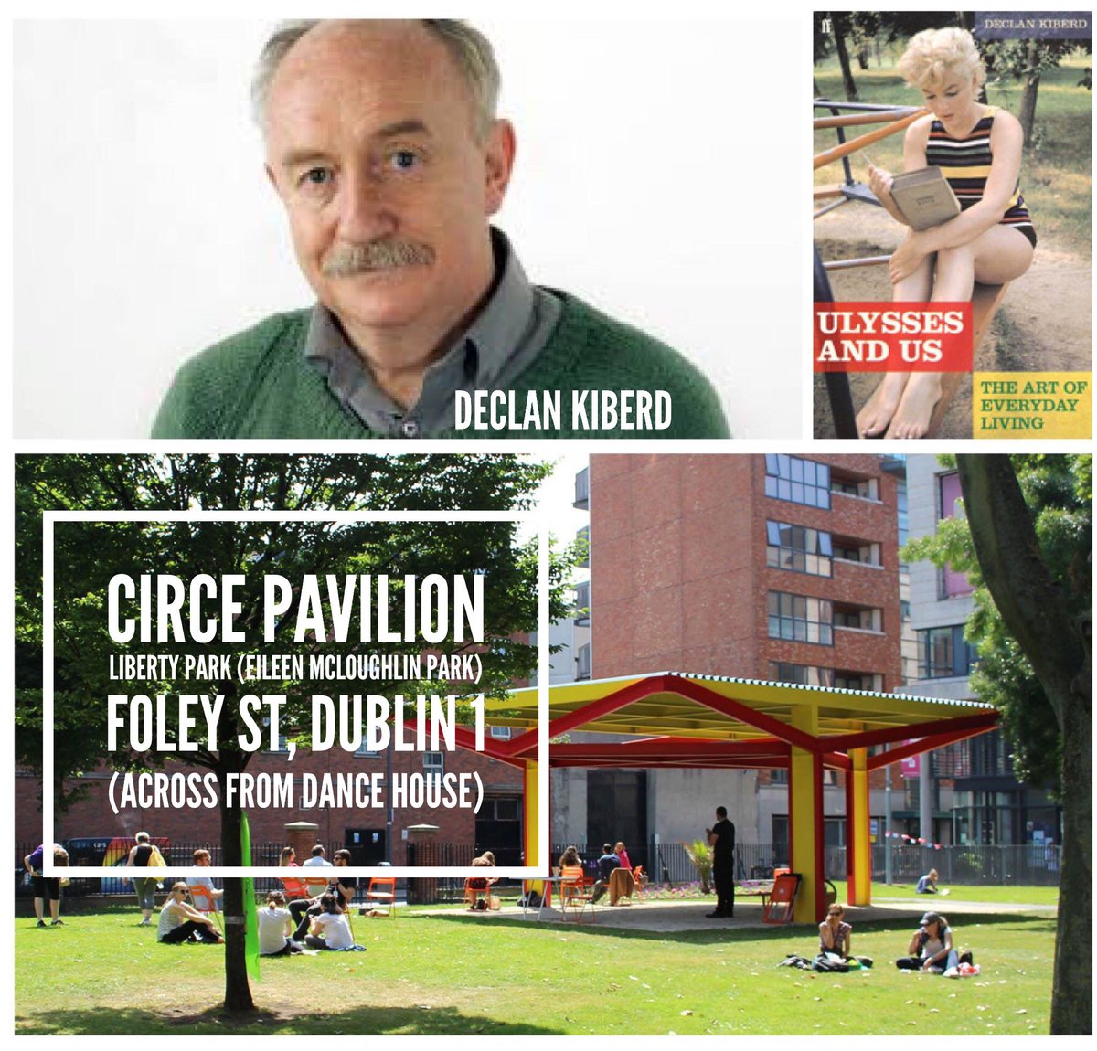 If Dublin was to “suddenly disappear from the Earth it could be reconstructed out of my book” #Joyce 
#Ulysses Declan Kiberd's talk Sat 1pm