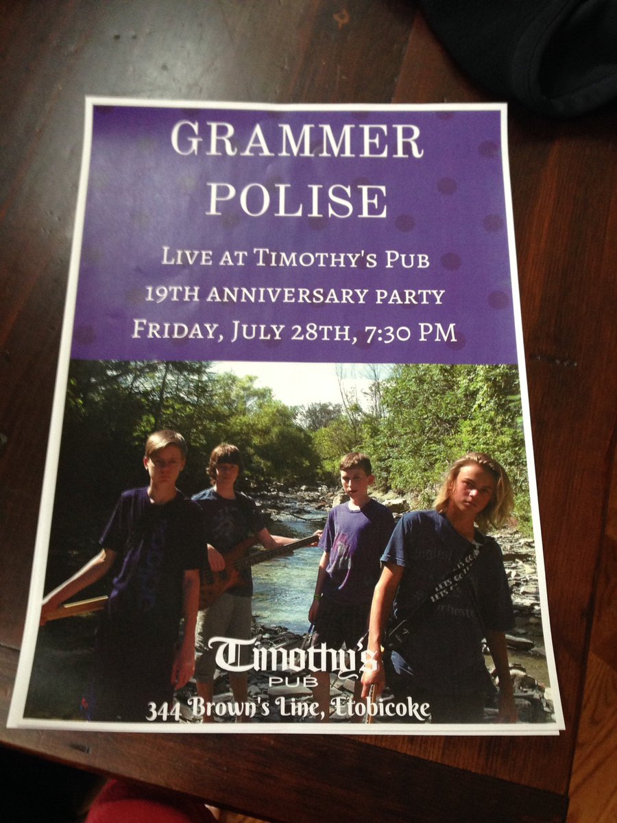 Hey everybody! We're proud to announce that we're playing Timothy's Pub tonight at 7:30! See you there! #etobicoke <a href="/timothyspub/">Timothy's Pub</a> #portcredit