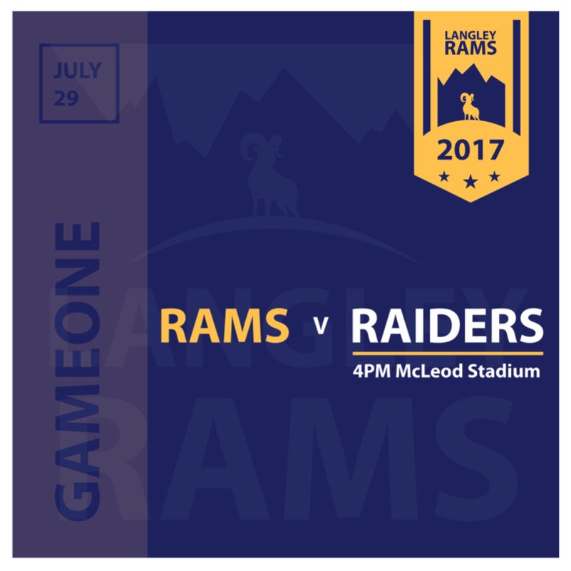 LangleyRams's tweet photo. Game 1 vs @viraiders July 29th T-Minus 1 Days! #Football @BCFC_media @paulmccallum4 https://t.co/LdxEEJnF9y https://t.co/5IM4tJ9a0k