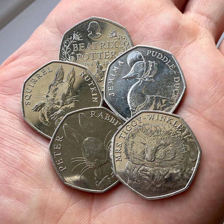 RoyalMintUK's tweet photo. .@BeatrixPotter was born #onthisday in 1866. In 2016 we celebrated #Beatrix150 with five UK #coins. Who's found them on their #CoinHunt? https://t.co/h9Mmo4Bz2R