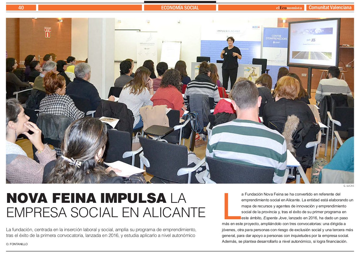 novafeina's tweet photo. Impulsamos la #EmpresaSocial en #Alicante y la Incorporación laboral de Mujeres, gracias @elEconomistaes x compartir! https://t.co/LNaUZWvauM