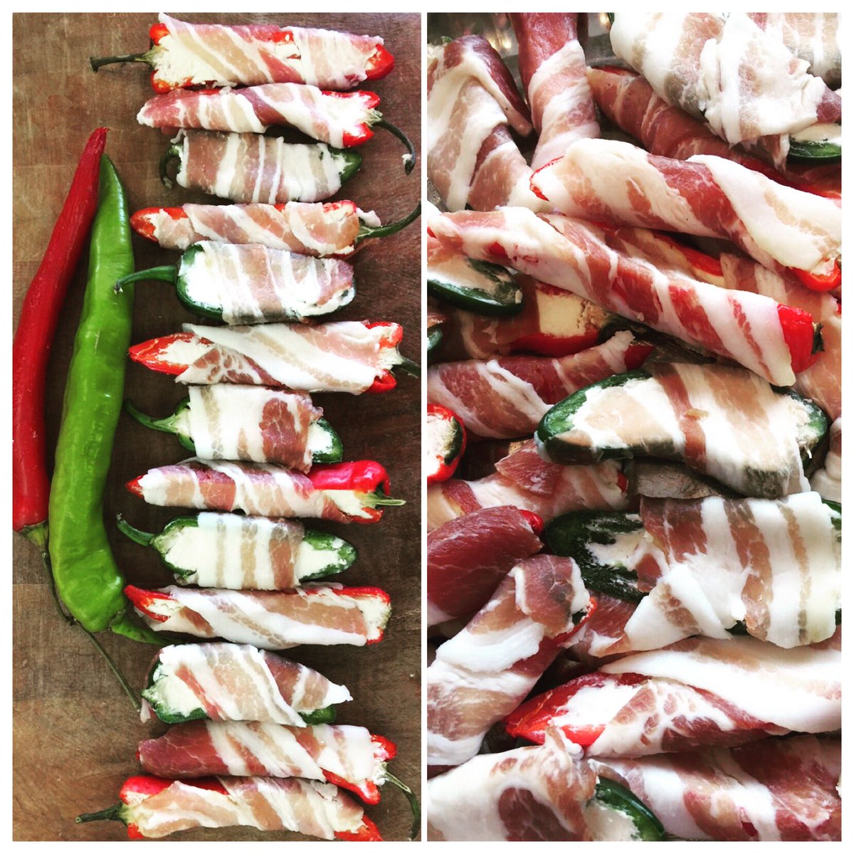 GGSparkes's tweet photo. 🌶HOT🌶 jalapeño peppers stuffed with cream cheese & wrapped in dry-cured streaky bacon #hothothot🔥 🔪🌶 @josiethompson66 creation #chefbutcher https://t.co/oFFJ9YP3KL