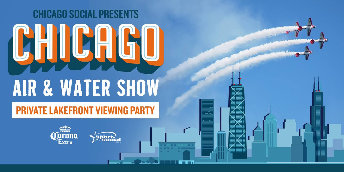 ChiSportSocial's tweet photo. We got your space reserved for Chicago's Air and Water Show. 
Join us at Theater on the Lake and avoid the masses.
https://t.co/DUIgL1dQJ7 https://t.co/r9DXsyV16Y