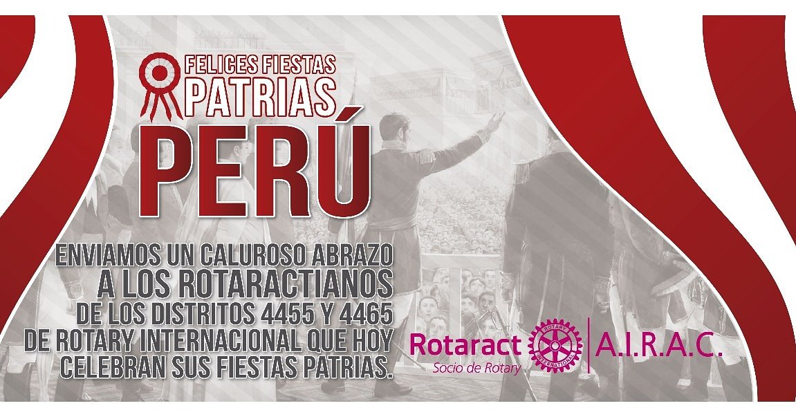 airac_rotaract's tweet photo. ¡Feliz 196° Aniversario Patrio, Perú! 🇵🇪 https://t.co/QRsHIlyod3