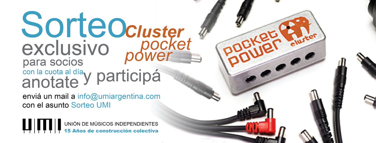 umiargentina's tweet photo. Estás asociadx a UMI? Anotate al sorteo del mes.Ganarás una fuente para conectar pedales de efectos analógicos. Gentileza de @EfectosCluster https://t.co/rksc9OjVdw