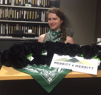 hkmerrittjr's tweet photo. M&M Office Staffer having a #puppy & #bandana party getting them ready for #RoadPitch2017 winners. Good Luck & Safe Riding! #VTInvest https://t.co/njYK1NWEC6