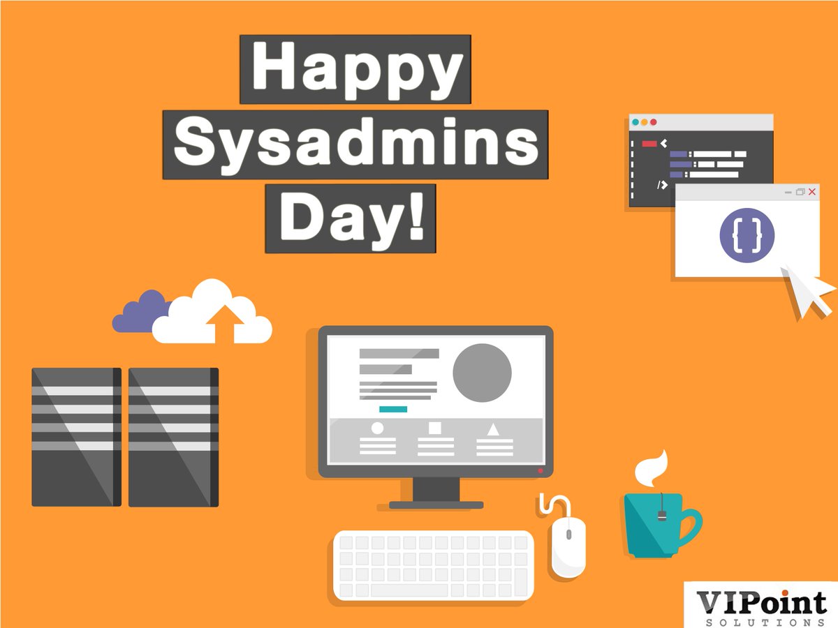 vipointindia's tweet photo. Happy System Administrator Appreciation Day! #HappySysAdminDay #SysAdminDay #SystemAdmins #Server #VIPointSolutions
https://t.co/NgfKqKj1Cy https://t.co/LtiQ8Mq4im