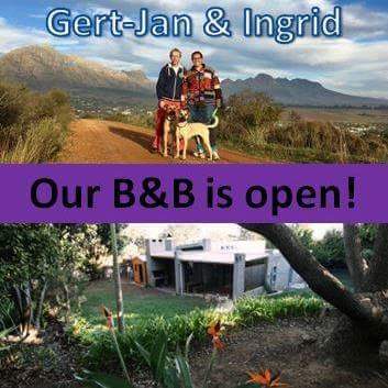 Onze B&amp;B is geopend / our B&amp;B is open #BedAndBreakfast #Stellenbosch #Holday #Wine #SouthAfrica facebook.com/GertJanIngrid/