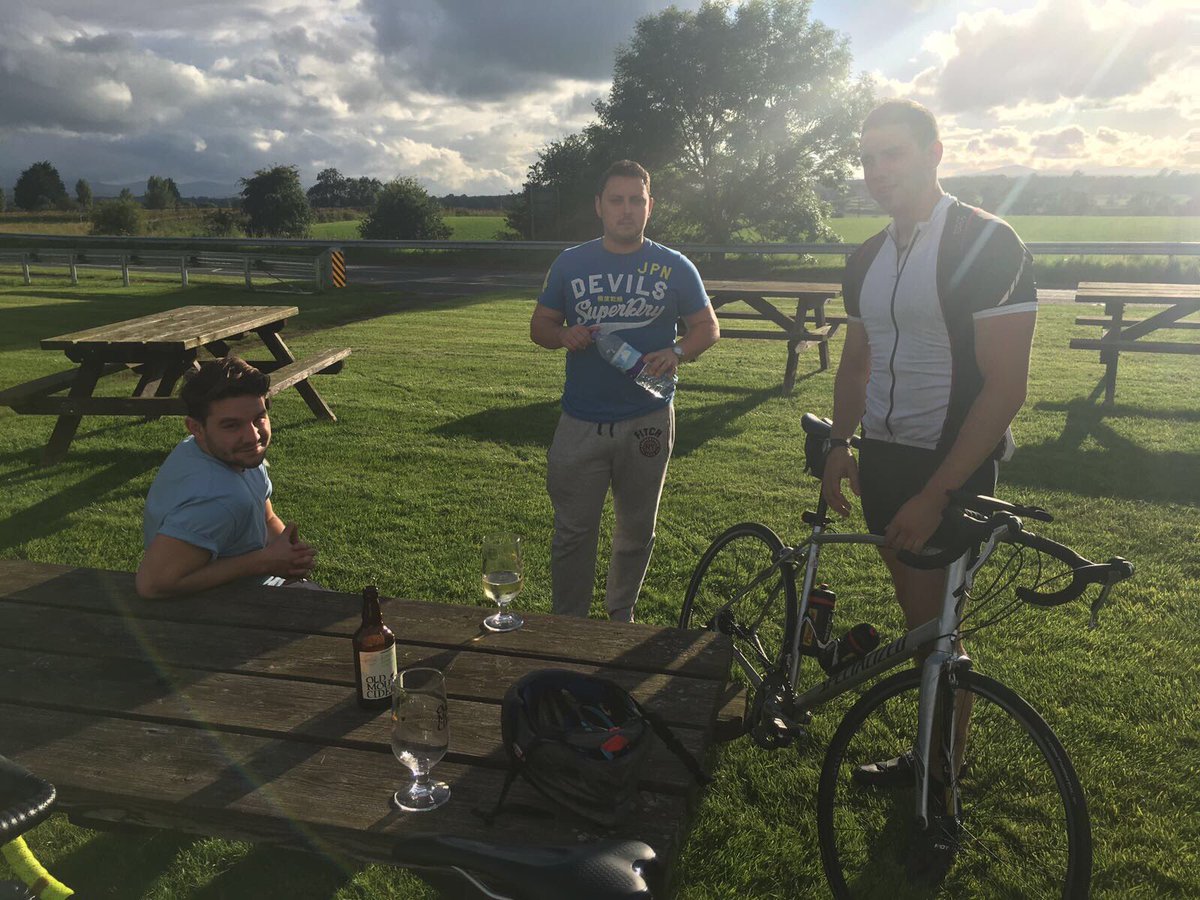 TourdeEdinburgh's tweet photo. The gods have graced our voyage with sun as we bear down on Carlisle. Not far to go to the border now.... #upthegift #rideon https://t.co/jo3csFwERZ