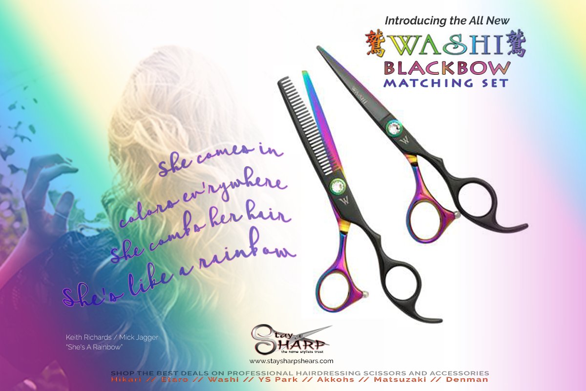 StaySharpShears's tweet image. ON SALE NOW #staysharp #rainbows #fridayfeeling #WashiShears #salonlife #hairdressers # ow.ly/S0DB30dZGFw