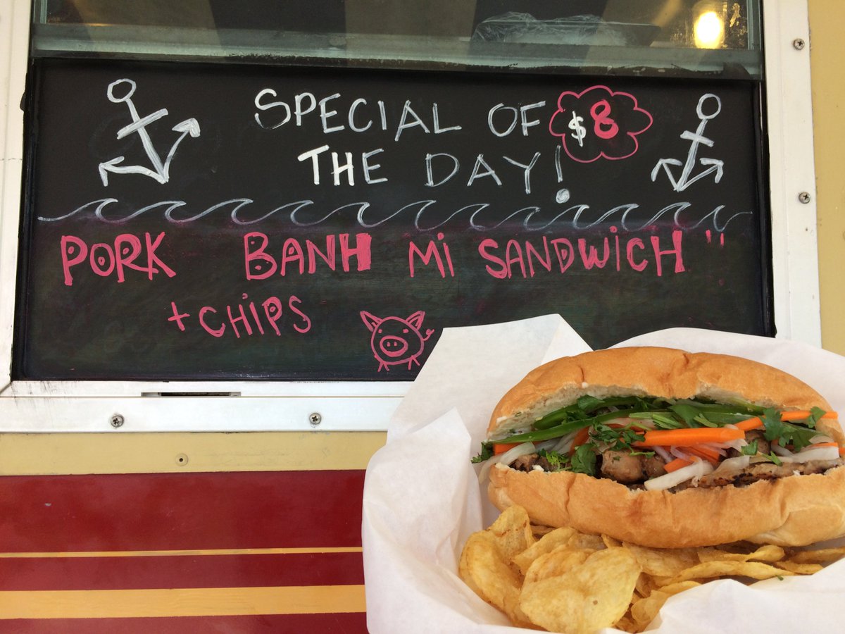jwboatyard's tweet photo. Perfect day for Pork Banh Mi Sandwich!! This feature will run all weekend @jwboatyard https://t.co/SYeqrDX9Sg