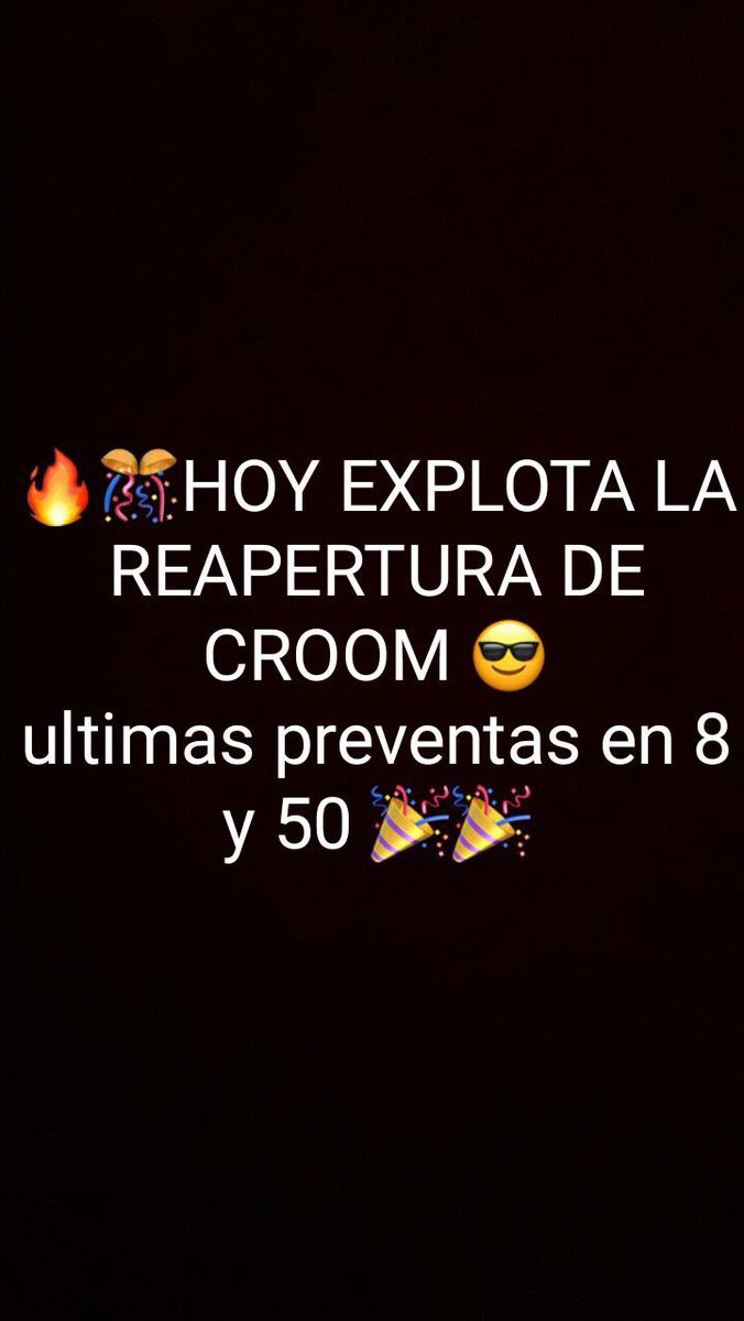croomatinee's tweet photo. HOY EXPLOTA LA REAPERTURA DE CROOM https://t.co/0kmxWfTiAJ