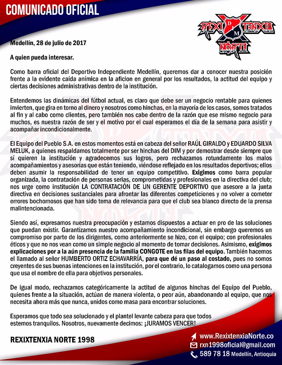 rxn1998oficial's tweet photo. Comunicado oficial a la opinión pública. https://t.co/NJk1XGAySn